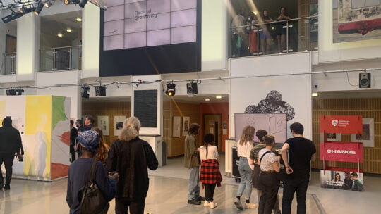 people at an exhibition