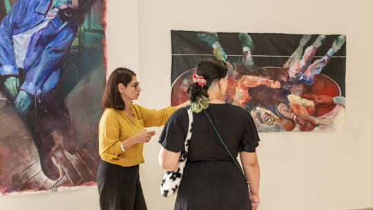 girls and a painting