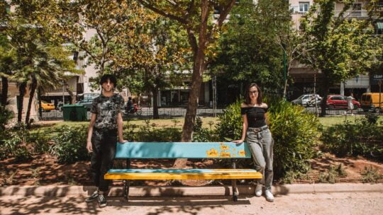 people on a bench