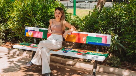 woman on a bench
