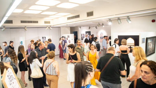 people at an exhibition