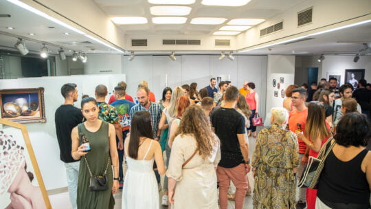 people at an exhibition