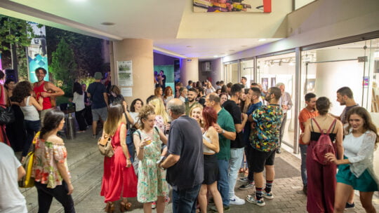 people at an exhibition