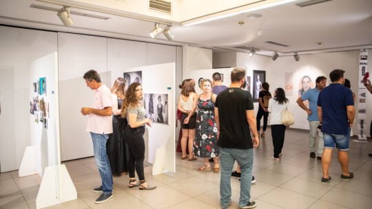 people at an exhibition