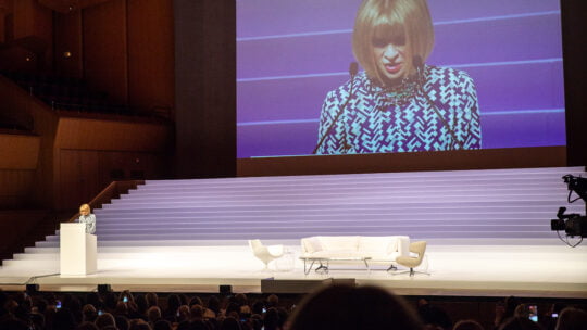 woman on a big screen